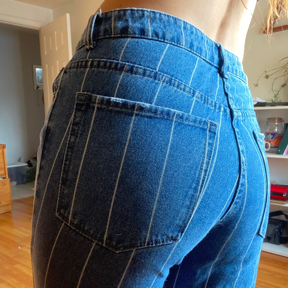 Forever 21 High Waisted Pinstripe Jeans